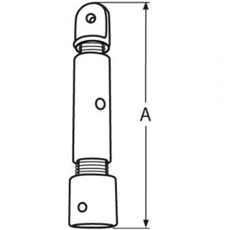 Biminitop verlengstuk/verhoger 25 mm